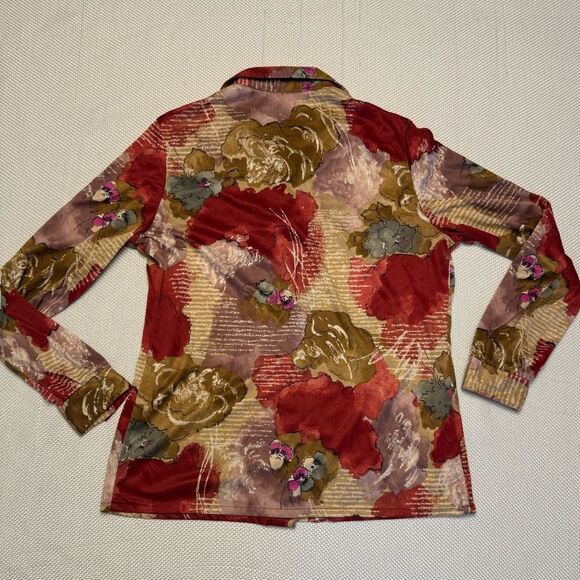 Vintage Alex Colman Women’s Button Up Blouse Floral Lightweight Knit Made in USA - Picture 10 of 10